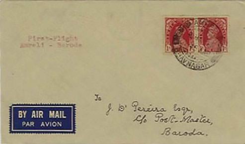 Amreli - Baroda Flight Cover