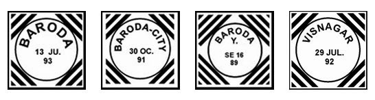 Baroda and Visnagar Squared Circle Postmark