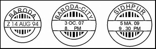 Example of Baroda R.H. (Receiving House) CDS on Cover